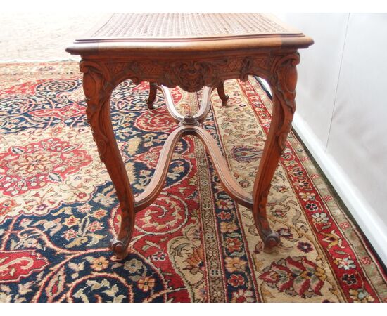 Walnut bench with Vienna straw, late 19th century France