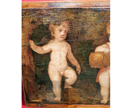 Pair of panel paintings (Venice) Children playing
