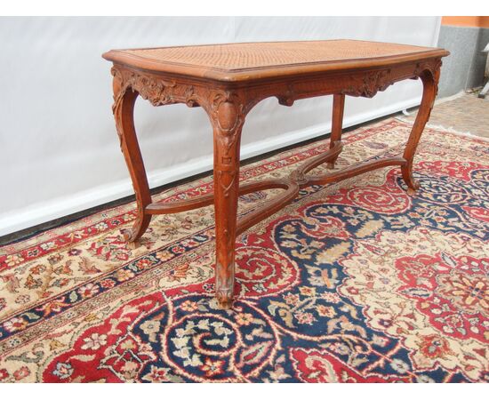 Walnut bench with Vienna straw, late 19th century France