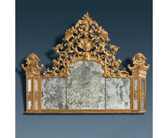 Overmantel mirror. Turin, Early 18th Century