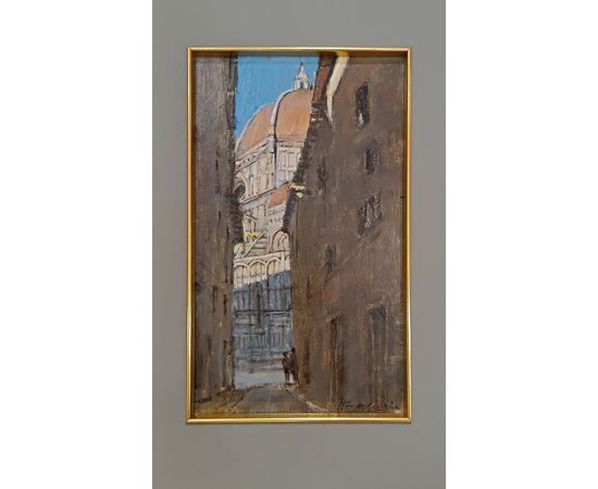 DIPINTO CON SCORCIO FIORENTINO PRIMI DEL XX SECOLO