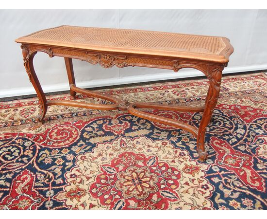 Walnut bench with Vienna straw, late 19th century France