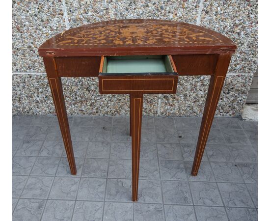 Inlaid 20th-century console/game table