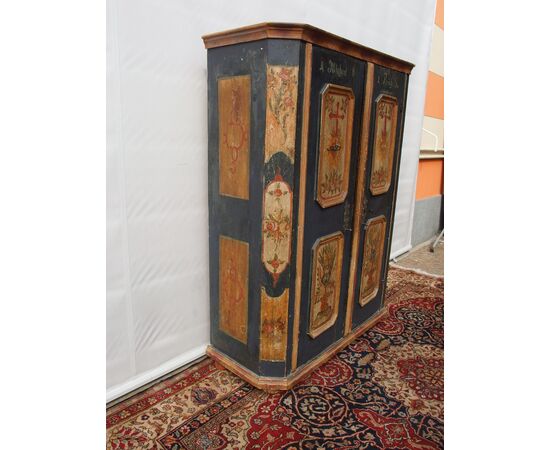 LACQUERED TWO-DOOR CABINET-CUPBOARD EARLY 1800S TYROLEAN ORIGIN cm L115xP45xH159