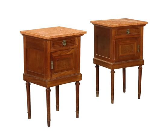 Pair of Neoclassical Style Bedside Tables, Italy, Early 20th Century