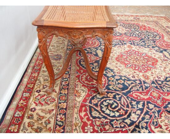 Walnut bench with Vienna straw, late 19th century France