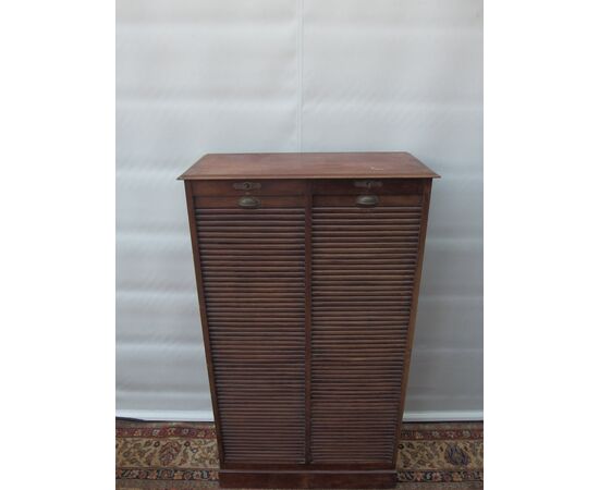 SERRANDINA DOPPIA DA UFFICIO IN LEGNO MASSELLO EPOCA PRIMI 900  cm L84xP52xH149