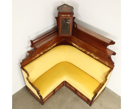 Liberty Style Corner Sofa Italy Late 19th - Early 20th Century