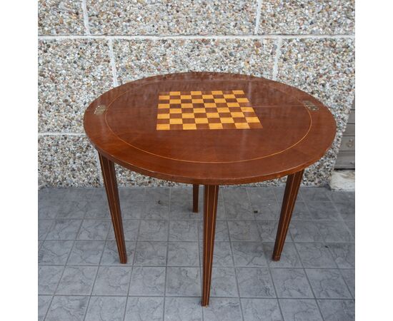 Inlaid 20th-century console/game table