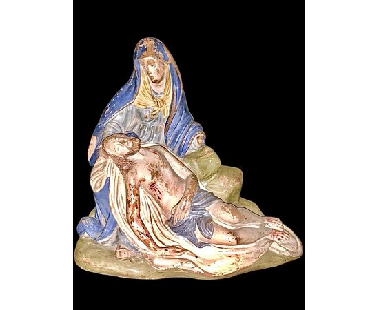 Polychrome terracotta sculpture depicting the Pietà, Bolognese area.