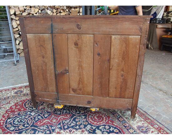 SMALL TWO-DOOR SOLID WALNUT SIDEBOARD, 19th CENTURY FRANCE cm L115xW51xH99