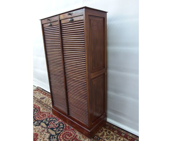SERRANDINA DOPPIA DA UFFICIO IN LEGNO MASSELLO EPOCA PRIMI 900  cm L84xP52xH149