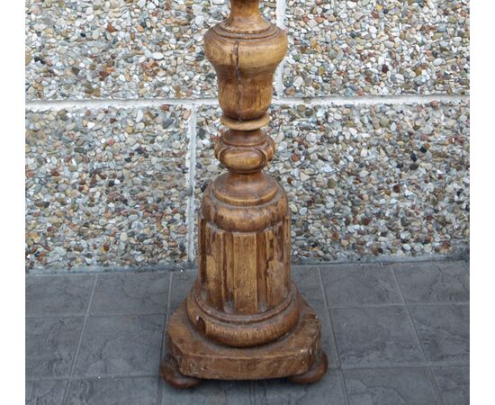 Carved 18th-century floor candlestick