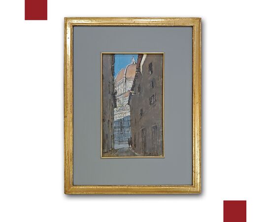 DIPINTO CON SCORCIO FIORENTINO PRIMI DEL XX SECOLO