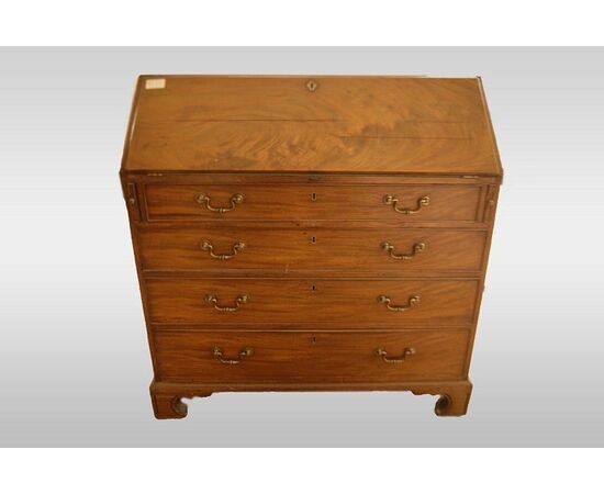 Late 1700s Regency style English drop-front desk in mahogany.