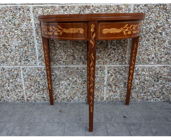 Inlaid 20th-century console/game table