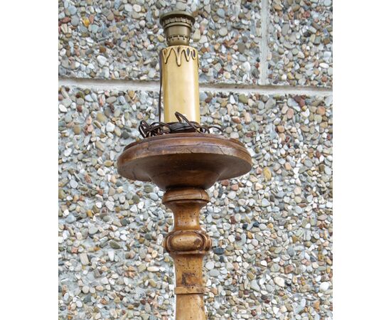 Carved 18th-century floor candlestick