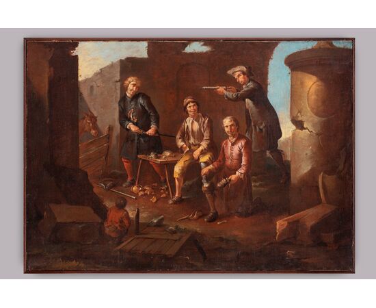 Giacomo Francesco Cipper, known as il Todeschini, "Scene with commoners"