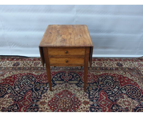 RUSTIC LOUIS XVI STYLE DROP-LEAF TABLE cm closed L54xW59xH73 open L104xW59