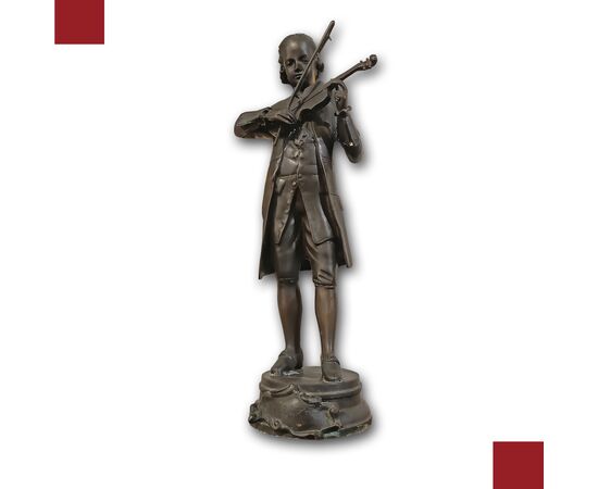 BRONZE SCULPTURE PORTRAIT OF MOZART LATE 19TH CENTURY