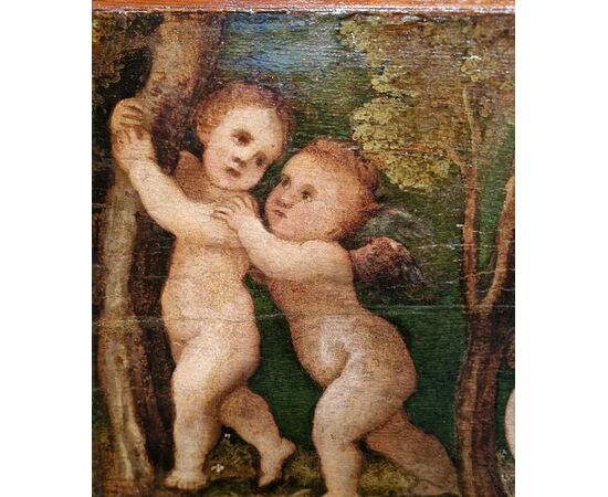 Pair of panel paintings (Venice) Children playing