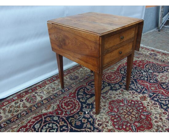 RUSTIC LOUIS XVI STYLE DROP-LEAF TABLE cm closed L54xW59xH73 open L104xW59