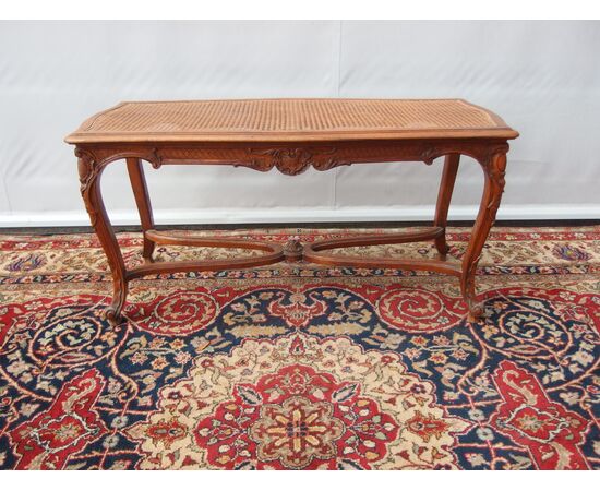 Walnut bench with Vienna straw, late 19th century France