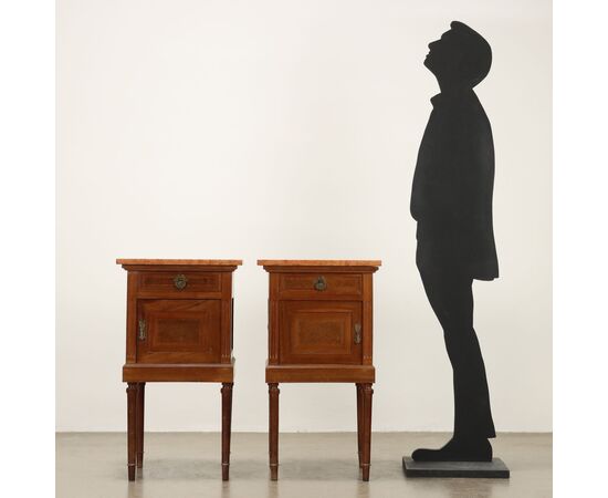 Pair of Neoclassical Style Bedside Tables, Italy, Early 20th Century