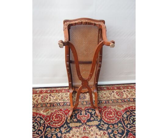 Walnut bench with Vienna straw, late 19th century France