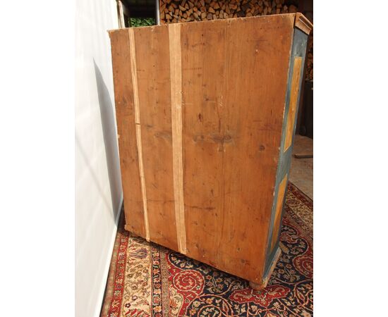 LACQUERED TWO-DOOR CABINET-CUPBOARD EARLY 1800S TYROLEAN ORIGIN cm L115xP45xH159
