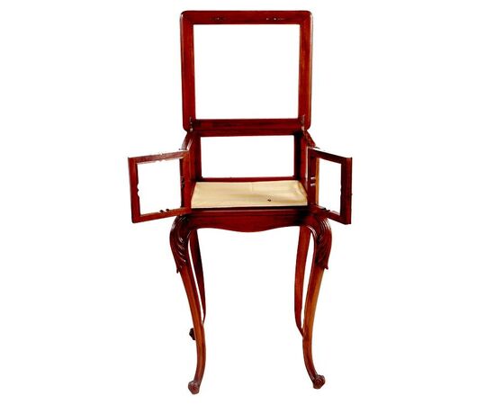 Antico mobiletto teca italiano del 1800 in noce