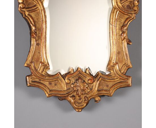 Louis XIV carved and gilded wood mirror, Italy, first quarter of the 18th century
