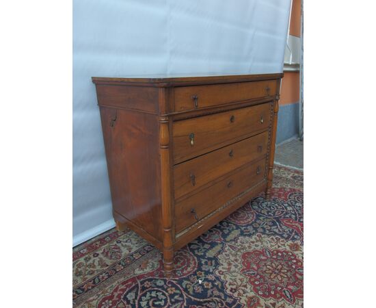LOUIS PHILIPPE WALNUT CHEST OF DRAWERS, 19TH CENTURY, PIEDMONT - cm W 117xD55xH101