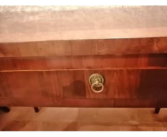 Louis XVI veneered and threaded desk with central drawer - Second half of the 18th century