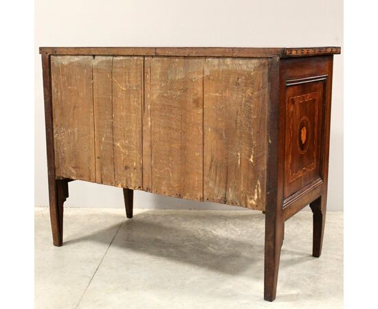 Antique inlaid walnut Louis XVI chest of drawers - Italy 18th century