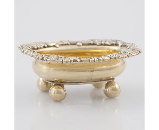 Set of six vermeil silver salt cellars, Solomon Hougham, London, 1811