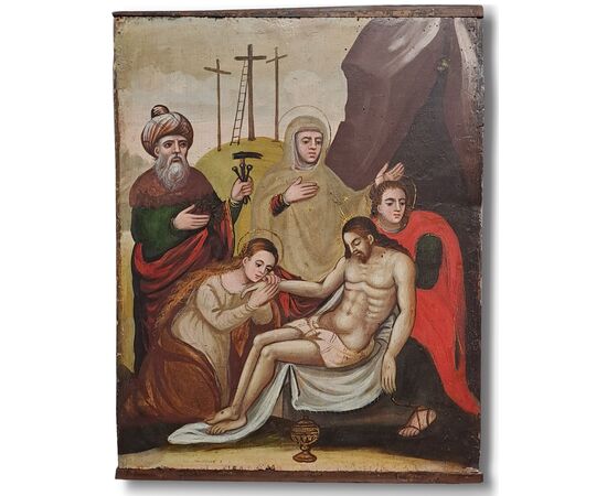 " DEPOSIZIONE DI CRISTO" - TEMPERA SU TAVOLA - XVI/XVII SEC.