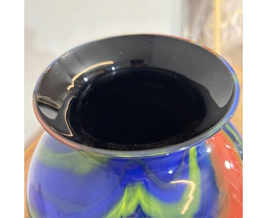 Vaso in vetro Ottavio Missoni  - Arte Vetro Murano anni 80 firmato . Mod EOS  -  Posmoderno H 33 cm