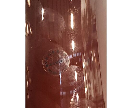 Pair of large 'incalmo' glass vases. Salviati, Murano.