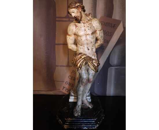 Christ at the column, polychrome poplar wood, Northern Italy, 17th-18th century