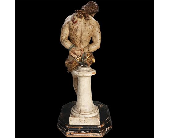 Christ at the column, polychrome poplar wood, Northern Italy, 17th-18th century