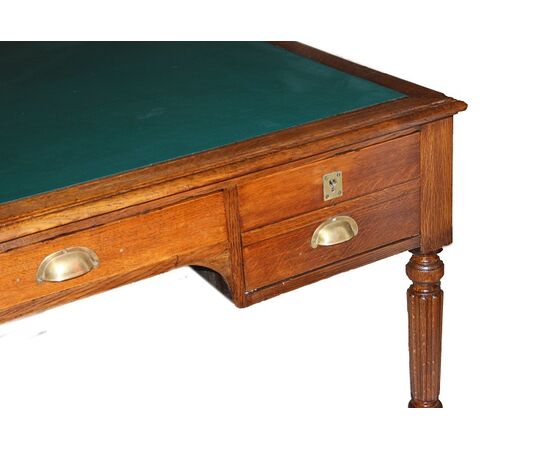 Grande scrivania Partners Desk francese di fine 1800