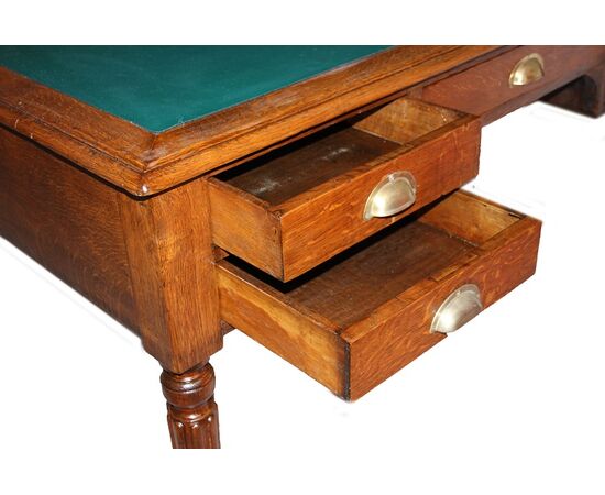 Grande scrivania Partners Desk francese di fine 1800