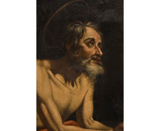 Saint Jerome penitent in the cave, Hendrick de Somer known as Enrico Fiammingo (Lokeren 1602 - Naples 1655)