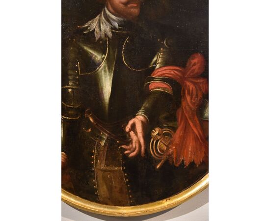 Portrait of a gentleman in armor, Giovanni Bernardo Carbone (Genoa, 1616 - 1683) workshop