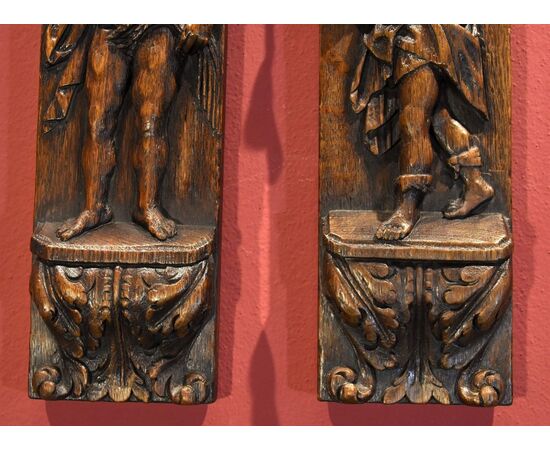 Bas-reliefs 'Allegory of Spring and Autumn', 17th-century Flemish sculptor