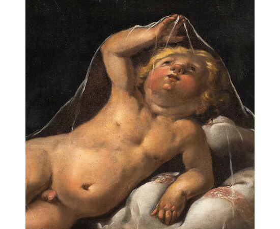 Isidoro Bianchi (Campione 1581 - Campione 1662) - Putto playing with a veil.