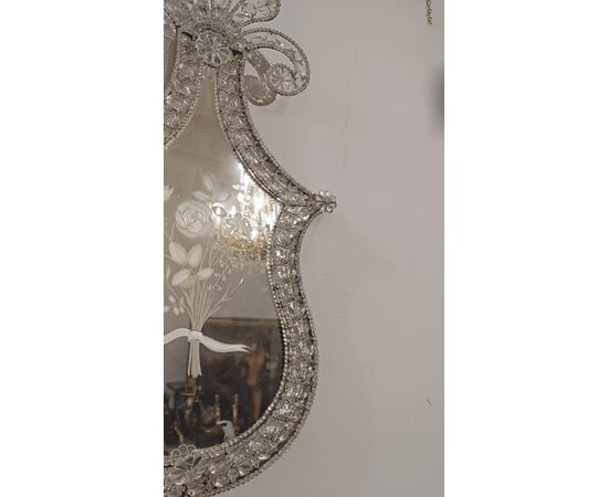 PAIR OF NEOCLASSICAL MIRRORS WITH CRYSTALS, LATE 18TH CENTURY