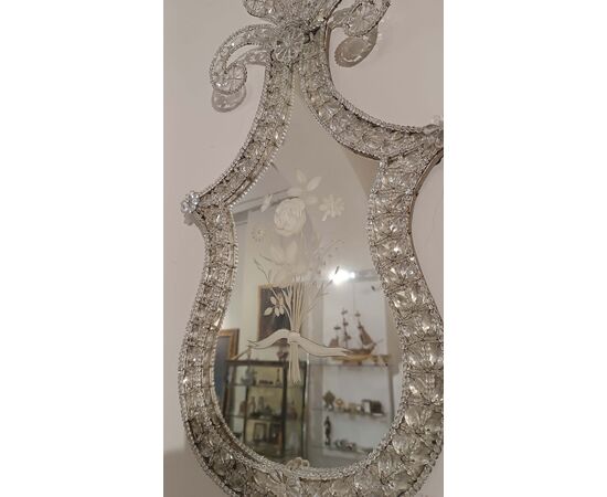 PAIR OF NEOCLASSICAL MIRRORS WITH CRYSTALS, LATE 18TH CENTURY