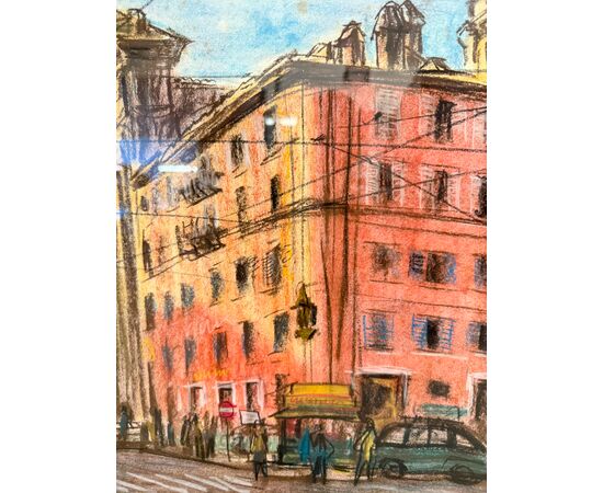 Disegno centro di Roma 1964, Belau, 91x84cm